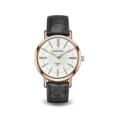 Leather Strap Quartz Wristwatch